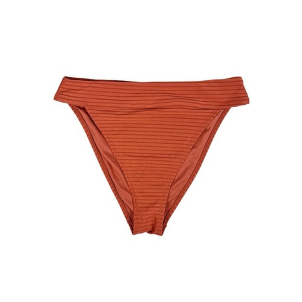 Aeropostale Burnt Orange Ribbed High Waisted Bikini Bottoms Size Medium